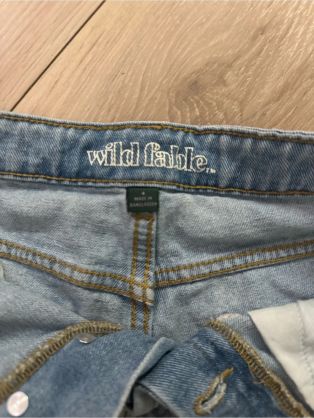 wild fable Light Wash High-Rise Frayed Denim Shorts